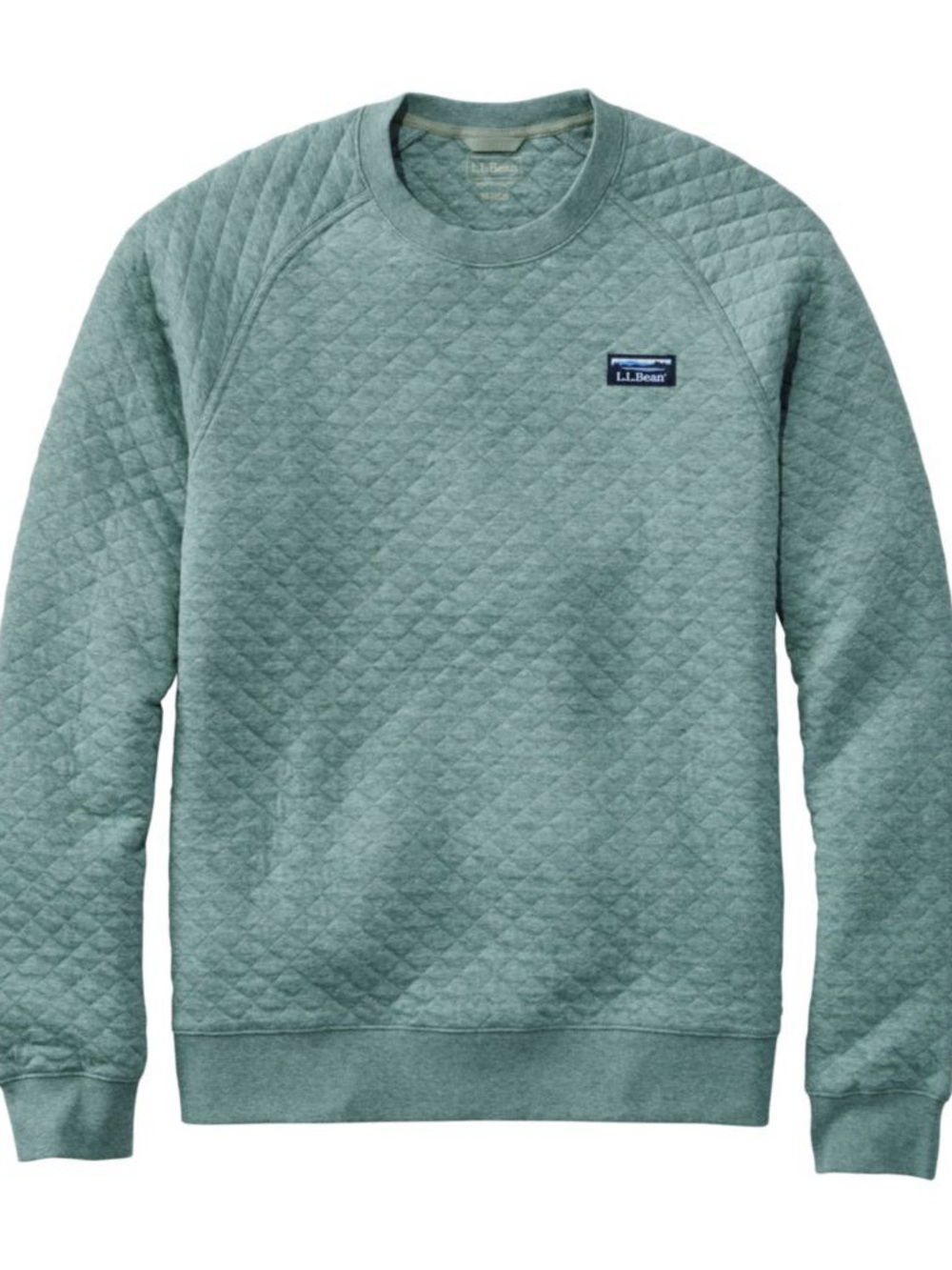 L.L. Bean Quilted Crewneck Sweatshirt in Forest Green